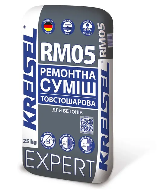 Ремонтна суміш товстошарова для бетонів
